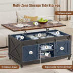 ALLSTAND 48" Farmhouse Lift Top Coffee Table - Image 5