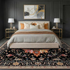 RELEANY Area Rugs 8'x10' Washable Non-Slip, Floral Vintage Distress Print - Image 2