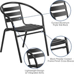 Flash Furniture Lila 7-Piece Glass Patio Table and Chairs Set, Outdoor Patio - Image 4