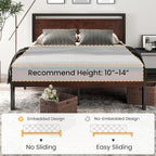 SHA CERLIN 14 Inch Full Size Metal Platform Bed Frame - Image 7
