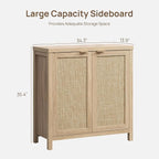 SICOTAS Rattan Sideboard Buffet Cabinet - Image 3