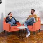 VINGLI Accent Chairs Set of 2 Living Room Chairs Burnt Orange Reading Chair - Image 8