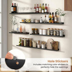 Fun Memories Picture Ledge Shelves Set of 4, 48 Inch Rustic Wall Mounted - Image 5