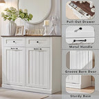 IFGET Double Tilt Out Trash Cabinet, 20 Gallon Farmhouse Laundry Hamper Cabinet - Image 3