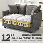 Loveseat Sofa, Comfy Chenille Small Couch - Image 3