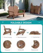 SERWALL 5 Pieces HDPE Patio Adirondack Chair Set, 2 Adirondack Chair - Image 7