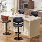 YaFiti Bar Stools Set of 2, Bentwood Adjustable Height Swivel Bar Stools - Image 7