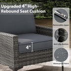 Jing's Villa 2-Piece Outdoor Sectional Set, All-Weather Wicker Patio Furniture - Image 2