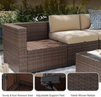 Aoxun 8-Piece Patio Furniture Set, Wicker Outdoor Sectional Sofa - Image 6