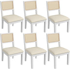 Westice Rattan Dining Chairs Set of 6, Farmhouse Natural Dining Room Chairs by ChairsforHomeLivingRoom