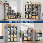 Mavivegue Book Shelf, 16 Cube Storage Organizer, DIY Bookcase, Metal Cube - Image 4