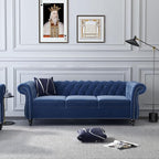 Mid-Century 3 Seater Sofa, Velvet Couch - Image 6