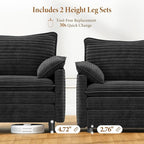 Vesgantti 108" Modular Cloud Couch, Deep Seat Sectional Sofa - Image 3