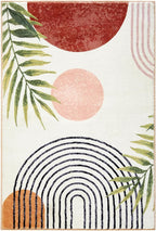 RoomTalks Mid Century Modern Washable Rug, Boho Cute Aesthetic 4x6 Area Rugs - Image 9