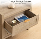 SICOTAS Rattan Nightstand Bedside Table - Image 4