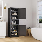 Ckzbx Tall Narrow Storage Cabinet 66.93" H Tall Bathroom Cabinet Metal Pantry - Image 2