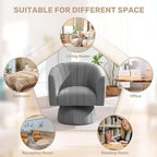 Swivel Accent Barrel Chair, Cute Comfy Small Round 360° Arm Chair. Velvet Sofa - Image 5