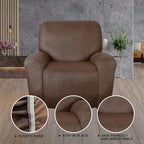 ANARACHON Leather Look Oversize Recliner Chair Covers, Thick 4 Pieces Recliner - Image 7