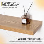 Acovy 16 Inch Floating Shelves, 9.3" Deep Floating Shelf Wall Mounted, Rustic - Image 5