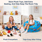 Lukeight Construction Stuffed Animals Storage Bean Bag Chair Cover - Image 6