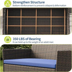4-Piece Outdoor Furniture Set, PE Rattan Wicker Chairs - Image 5