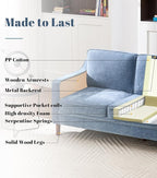 Kingfun Living Room Furniture Sets, 3 Seater Couch and Armchair, Mid Century - Image 3