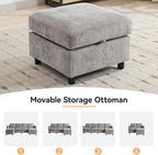 WUTUTUEE 83' Modular Sectional Sofa Convertible L Shaped Couch Set - Image 7