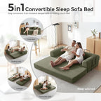 Sleeper Sofa, Comfy Convertible Folding Couch-Futon-Corduroy Fabric Sleeper - Image 4
