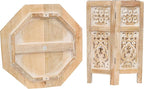Side Tables– Hand Carved Vintage Boho Folding End Tables - Image 5