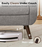 Tbfit 77.2" W Linen Sofa Couch, Mid Century Modern Decor Loveseat Couches - Image 7