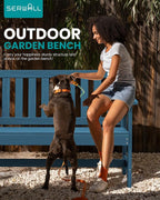 SERWALL HDPE Outdoor Benches Weatherproof, 2-Person Garden Bench - Image 7