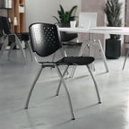 Flash Furniture HERCULES Series 880 lb. Capacity Black Plastic Stack Chair - Image 2