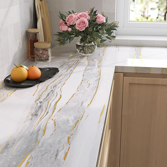 LaCheery 157"x24" Marble Countertop Peel and Stick Wallpaper - Image 2