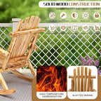 Outvita Wooden Rocking Chair Set of 2, Fir Log Adirondack Rocker, Outdoor Wood - Image 6