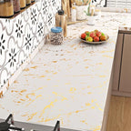 FunStick Modern Gold White Wallpaper Peel and Stick Wallpaper Thick Off White - Image 3