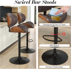 KCC Bar Stools Set of 6, Swivel Adjustable Height Barstools, PU Leather - Image 4