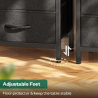 Huuger Nightstand with Charging Station, 27.6 Inch Side Table with Fabric - Image 7