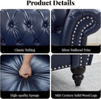 LEVNARY Chesterfield Armchair, Tufted Leather Accent Chair, Mid-Century Modern - Image 5