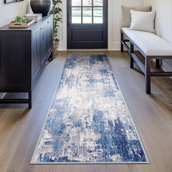 RELEANY Washable Area Rugs 2'x10' Non-Slip Modern Abstract Soft - Image 5