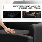 VINGLI Linen Fabric Accent Chairs Set of 2, Comfy Sofa Chair Living Room - Image 5