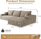AUGOP 108" Sectional Couches for Living Room Modern Modular Sofa - Image 2