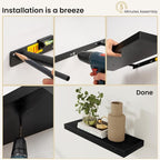Fun Memories Floating Shelves for Wall, 36 Inch Long Set of 2 Rustic Wood Wall - Image 8