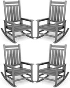 SERWALL Outdoor Rocking Chair Set of 4, HDPE Rocking Chair by SERWALL