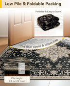 RELEANY Area Rugs 3'x5' Washable Non-Slip, Floral Vintage Distress Print - Image 7