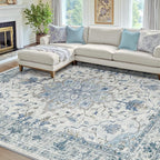 RELEANY Area Rugs 8'x10' Washable Non-Slip, Floral Vintage Distress Print - Image 2