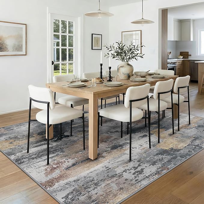 RELEANY Washable Area Rugs 8'x10' Non-Slip Modern Abstract Soft - Image 2