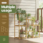 Bamworld Bamboo Plant Stand Indoor Boho Plant Shelf Tiered Plant Rack - Image 3