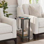 TUTOTAK Small End Table with Charging Station, Narrow Side Table with USB Ports - Image 2