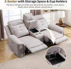 ANJ Power Oversized Reclining Sofa Couch Set of 2, Breathable Faux Leather - Image 5