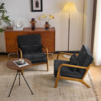 VINGLI Chenille Mid-Century Modern Accent Chair Set of 2, Cute Reading Arm Chair by VINGLI